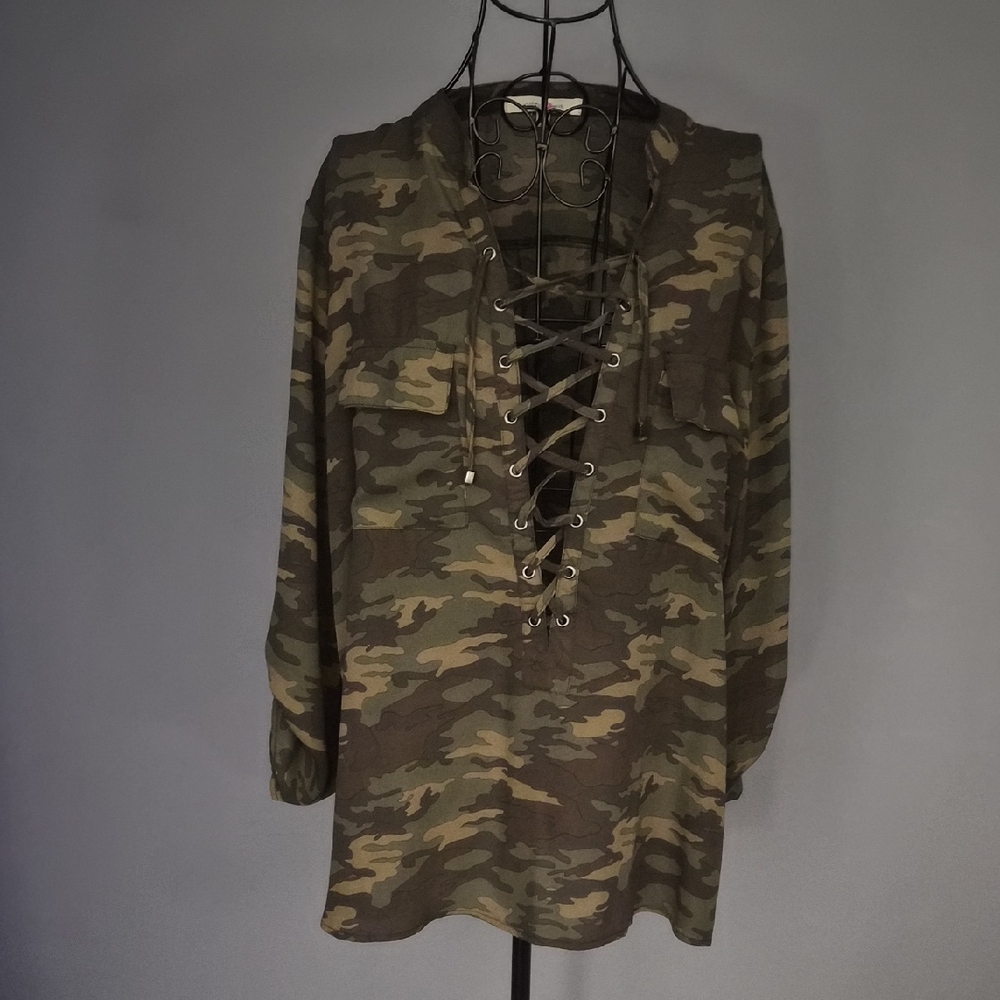Wishful Park Green Camouflage Top